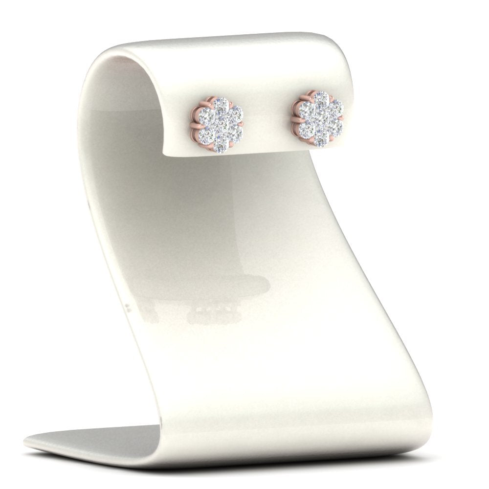 7 Stone 0.75 Carat Cluster Flower Diamond Earring