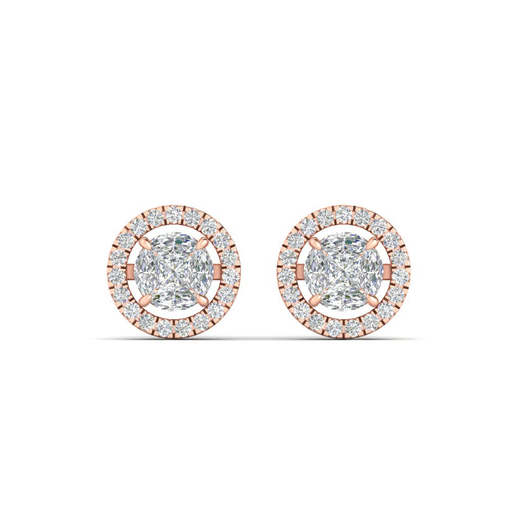 Classic Diamond Halo Stud Earring