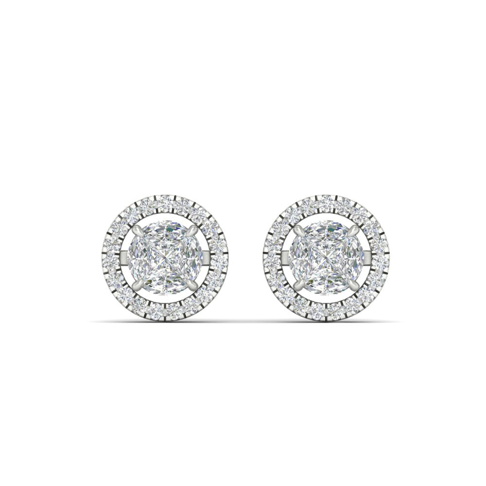 Classic Diamond Halo Stud Earring