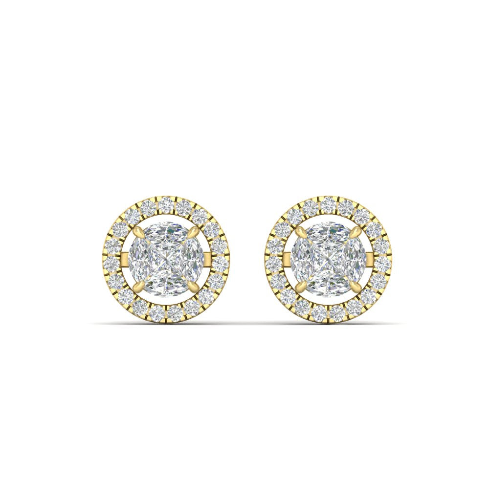 Classic Diamond Halo Stud Earring