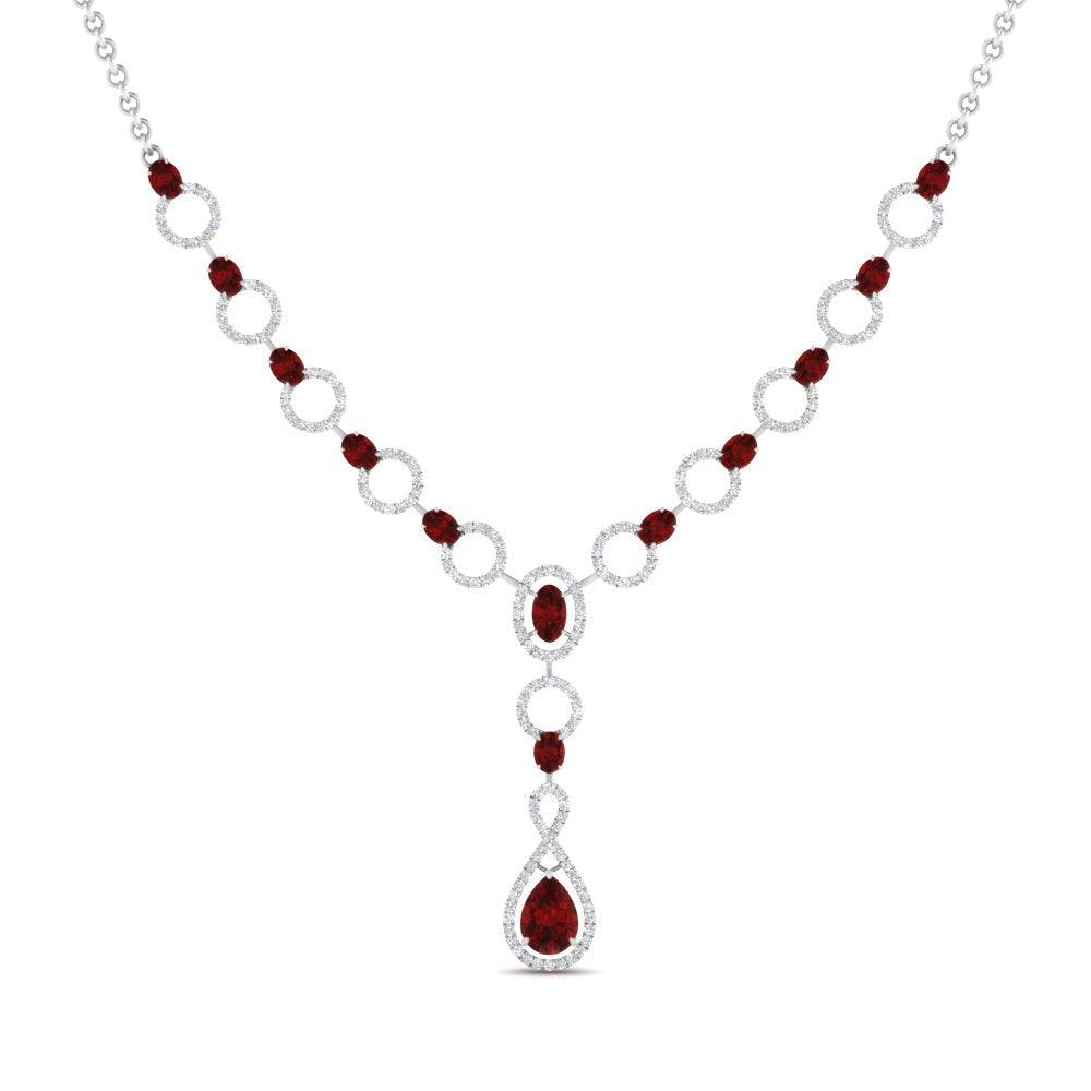 Circle Diamond Drop Necklace