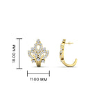Load image into Gallery viewer, J Hoop Diamond Bali Earrings
