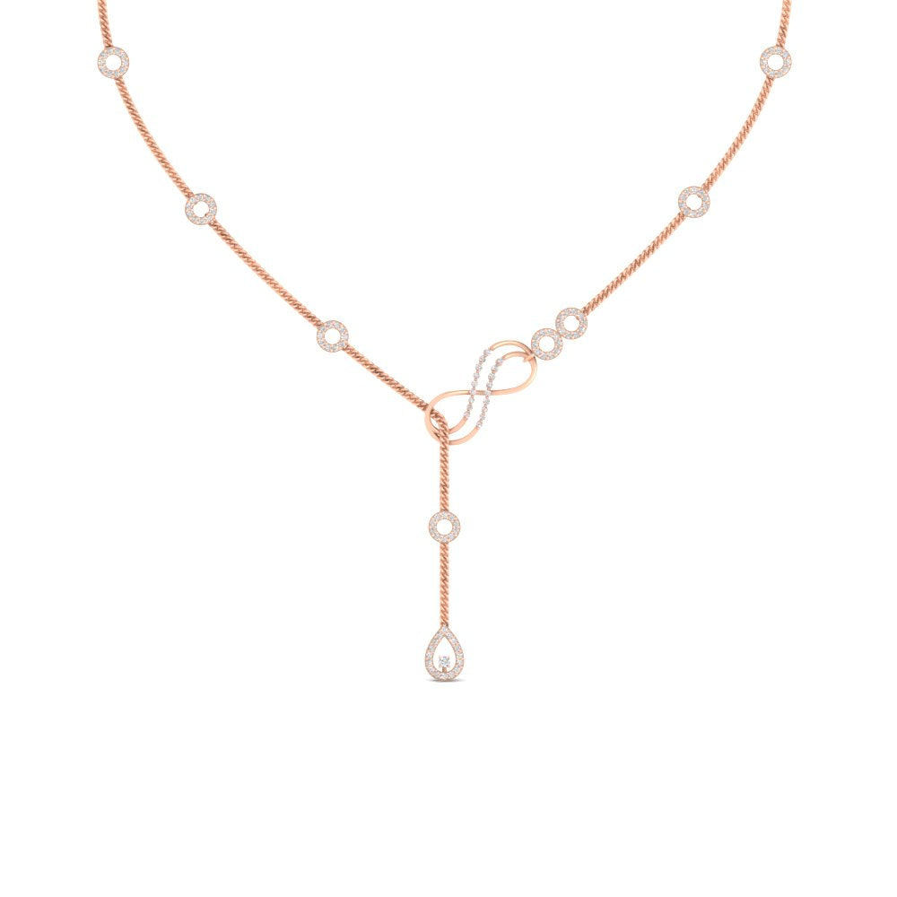 Delicate Diamond Chain Y Necklace