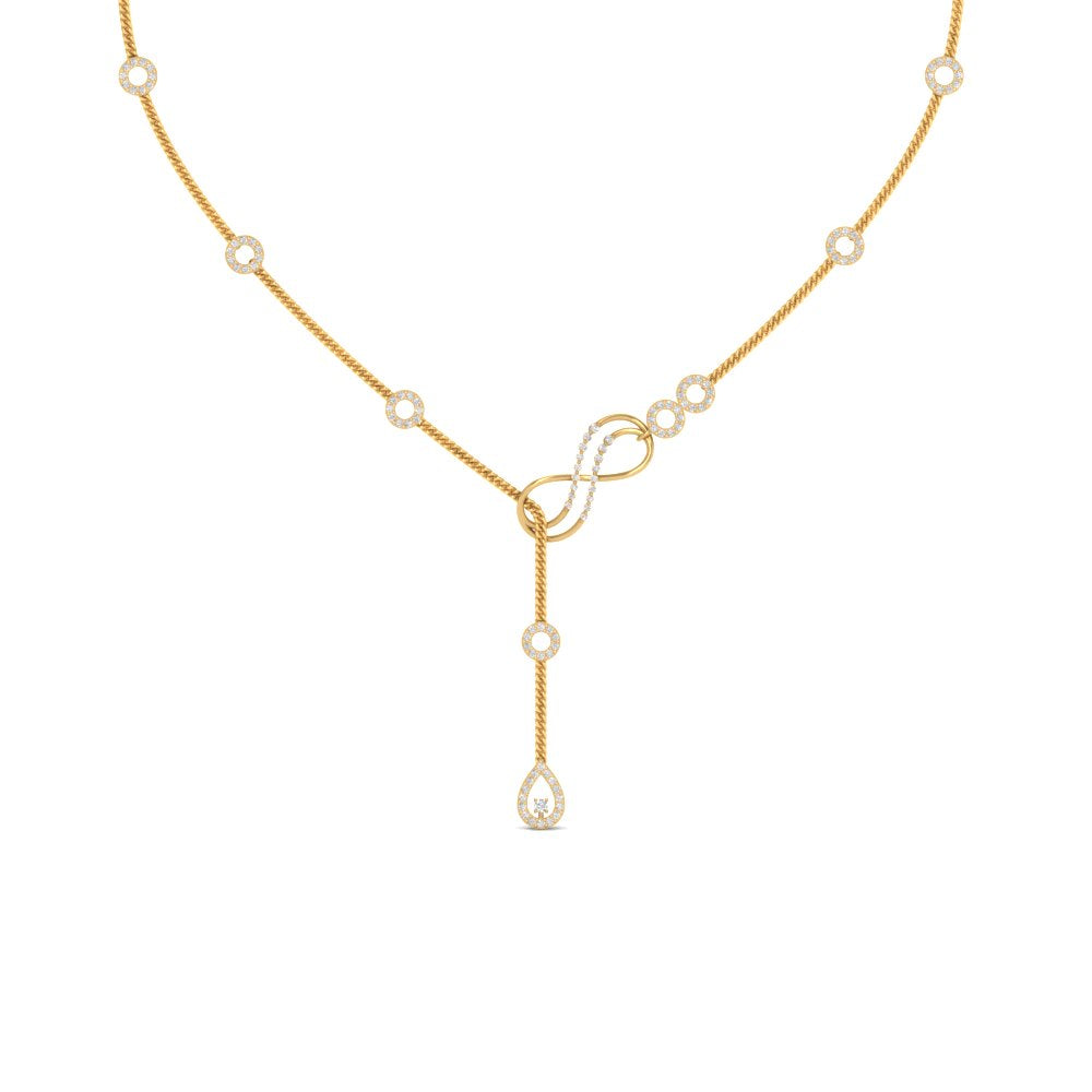 Delicate Diamond Chain Y Necklace