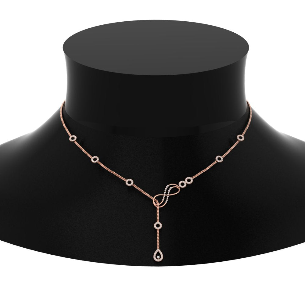 Delicate Diamond Chain Y Necklace