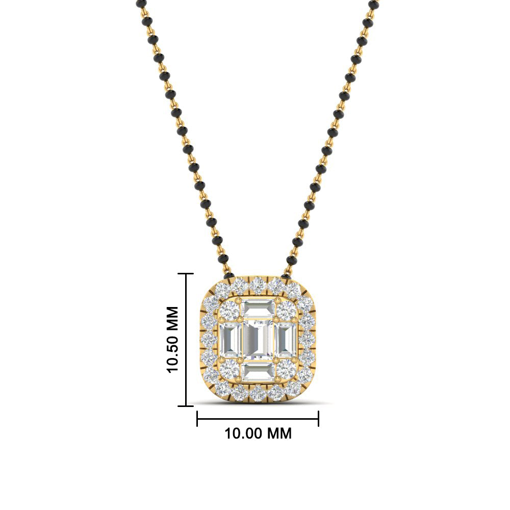 Lab Grown Round & Baguette Cut Diamond Fancy Mangalsutra