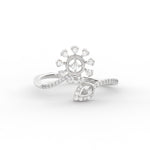 Load image into Gallery viewer, Twisted Diamond Flower Engagement Ring
