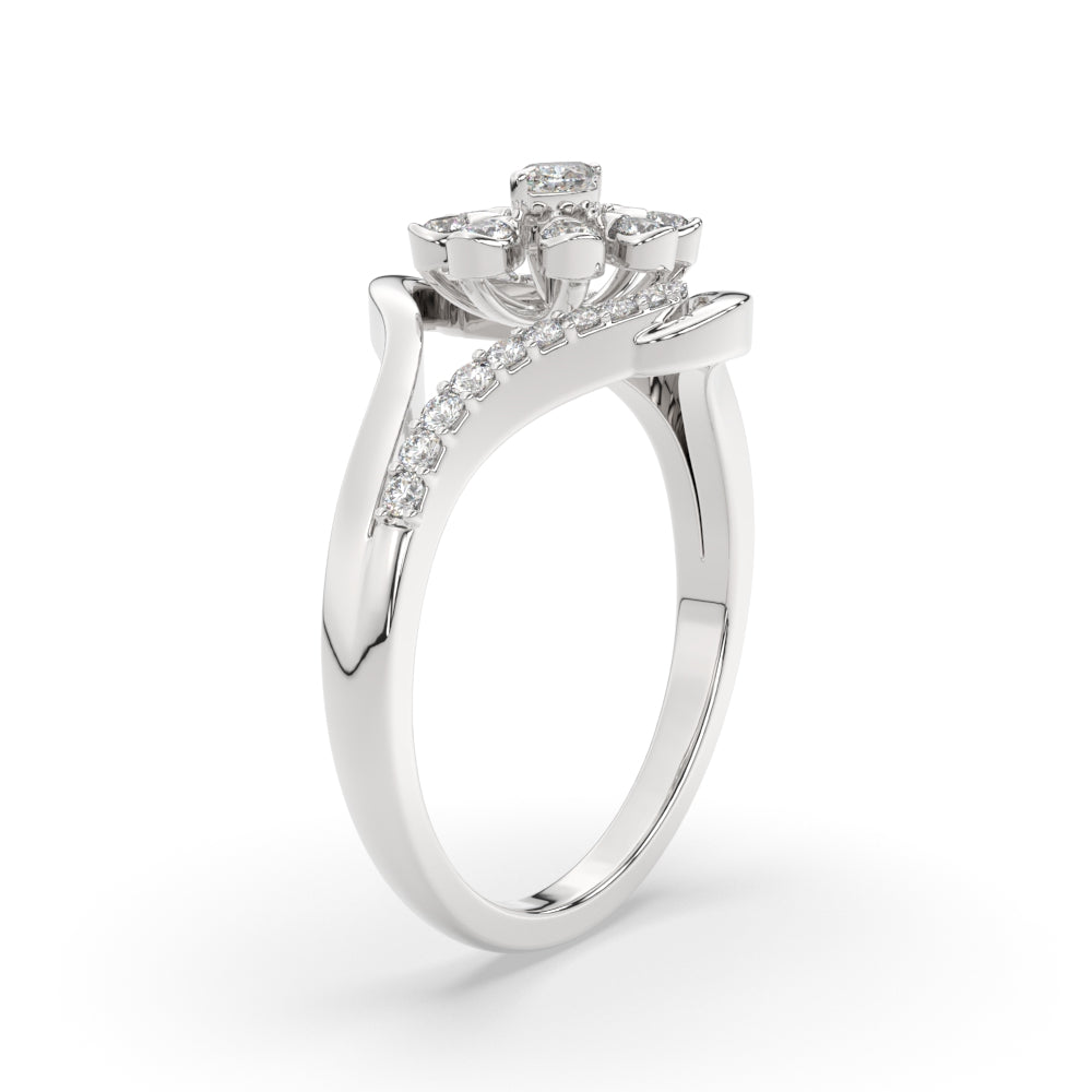 Delicate Flower Design Diamond Ring