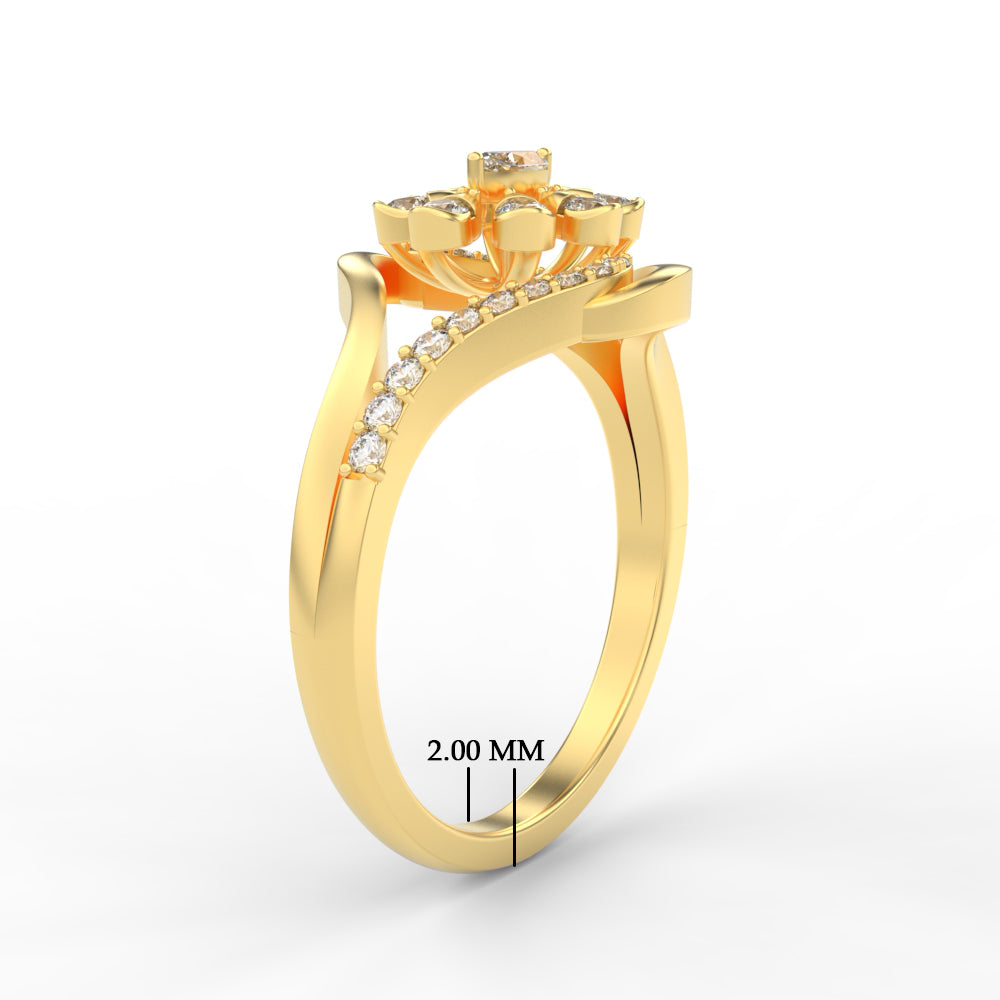 Delicate Flower Design Diamond Ring