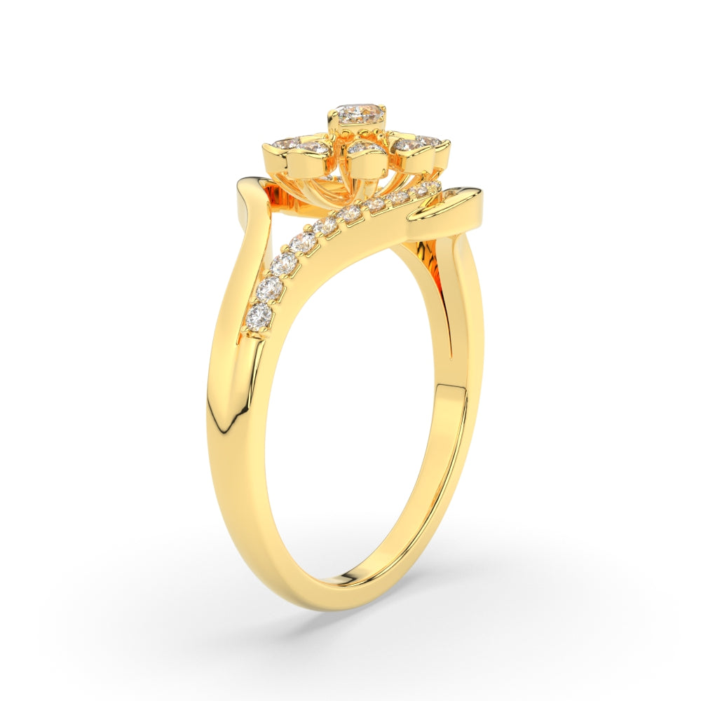 Delicate Flower Design Diamond Ring