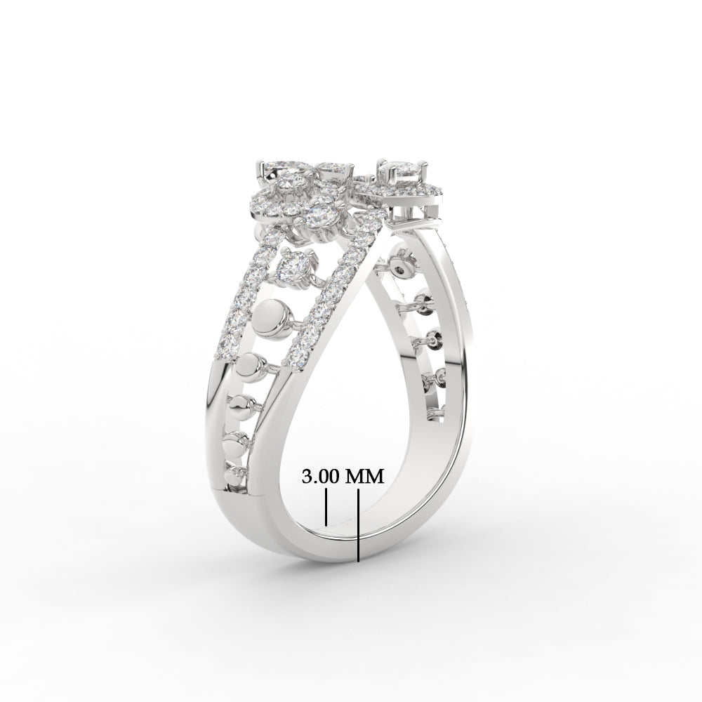 2 Row Real Diamond Daily Wear Ring