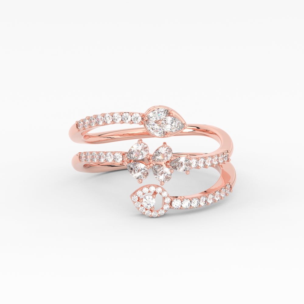 Spiral Real Diamond Delicate Ring