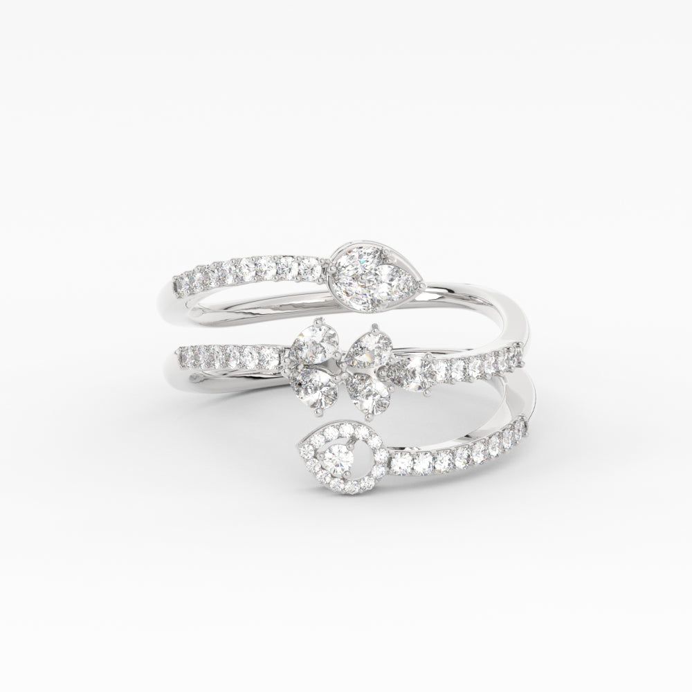 Spiral Real Diamond Delicate Ring