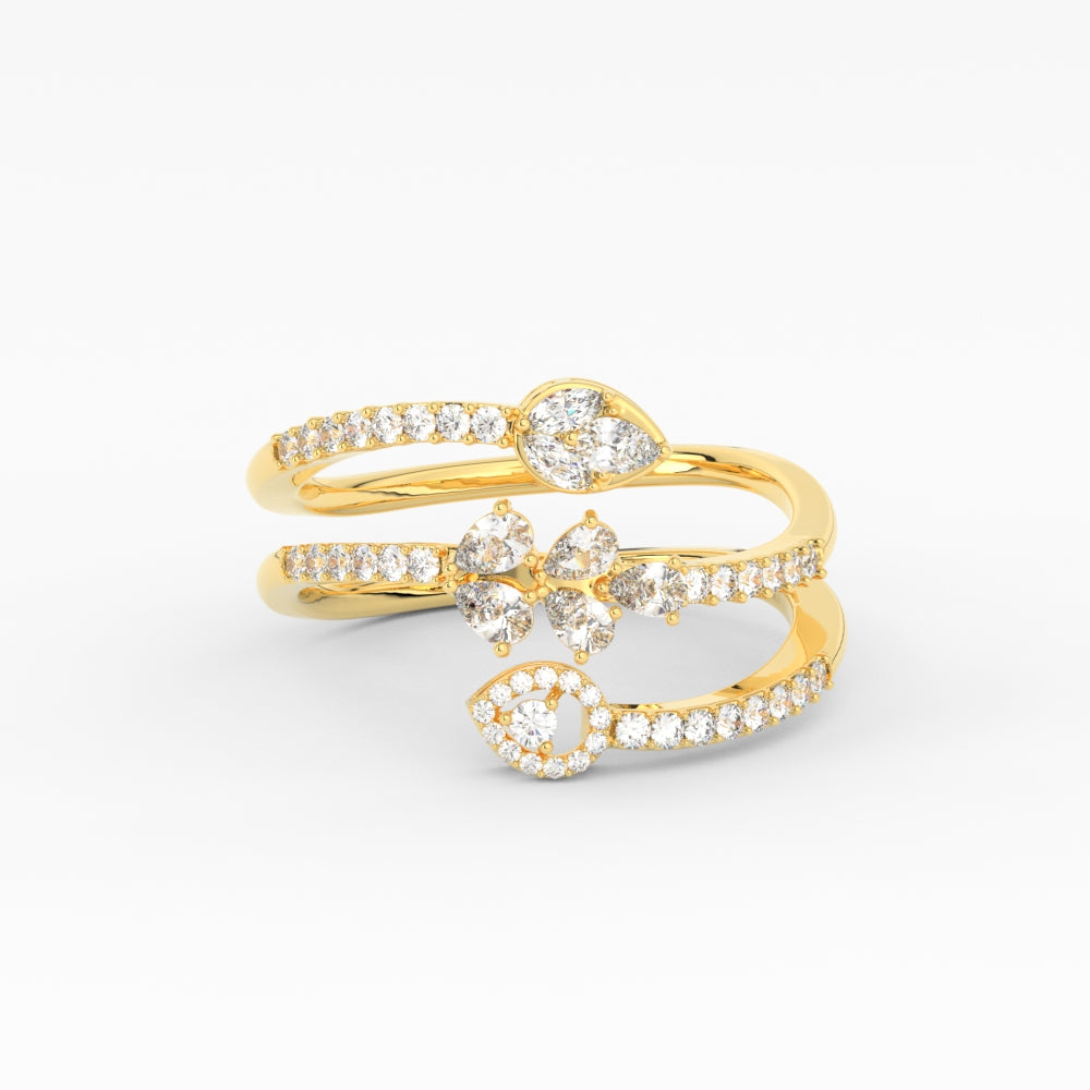 Spiral Real Diamond Delicate Ring