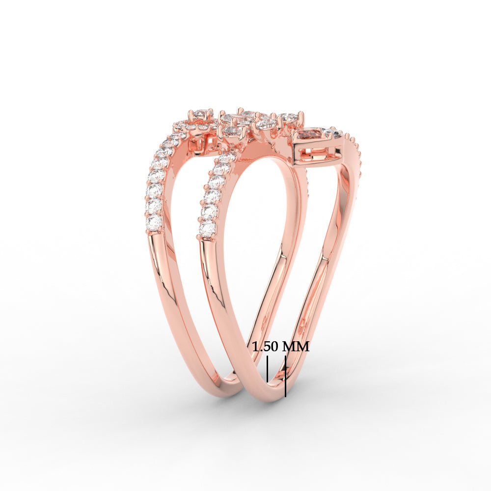 Spiral Real Diamond Delicate Ring