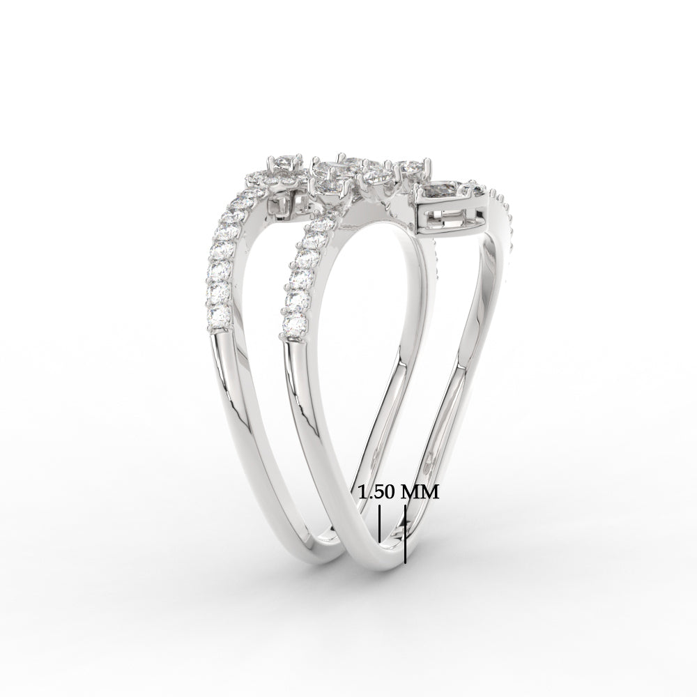 Spiral Real Diamond Delicate Ring