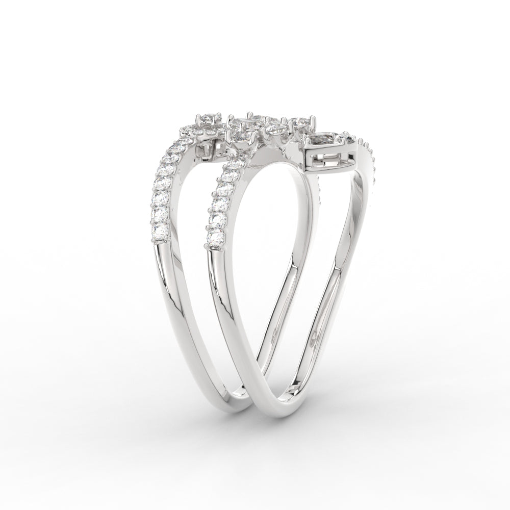 Spiral Real Diamond Delicate Ring