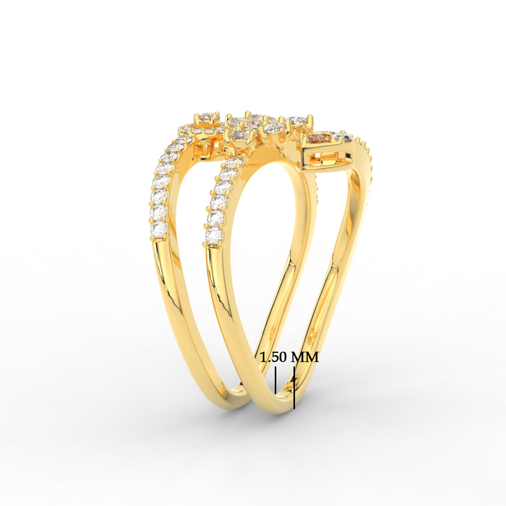 Spiral Real Diamond Delicate Ring