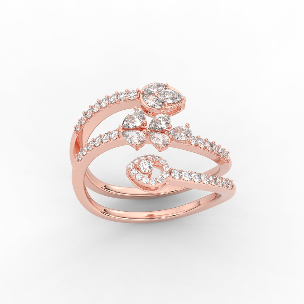 Spiral Real Diamond Delicate Ring