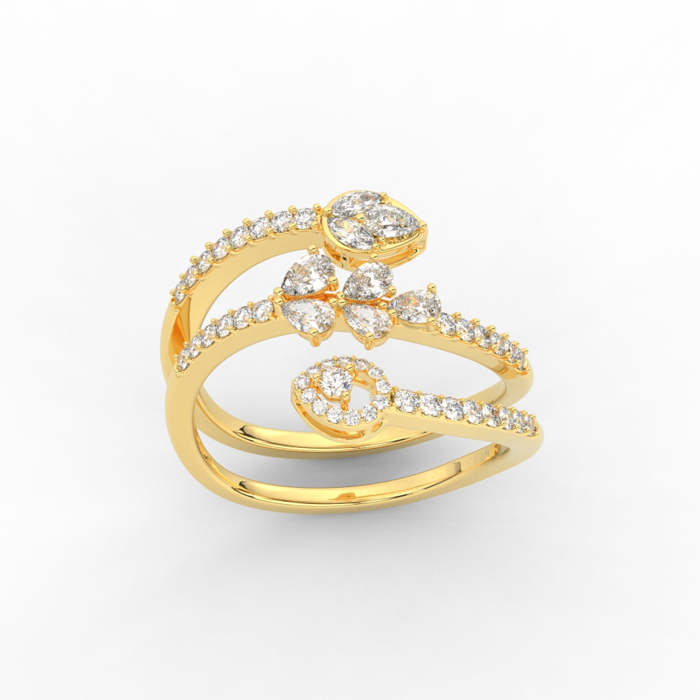 Spiral Real Diamond Delicate Ring