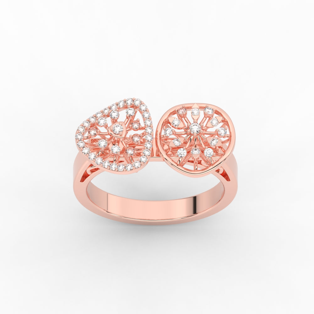 Wide Real Diamond Cocktail Ring