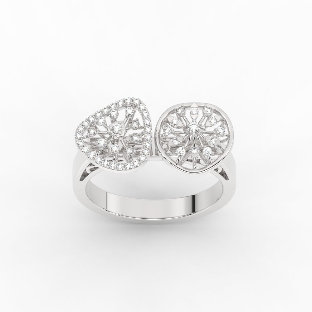 Wide Real Diamond Cocktail Ring