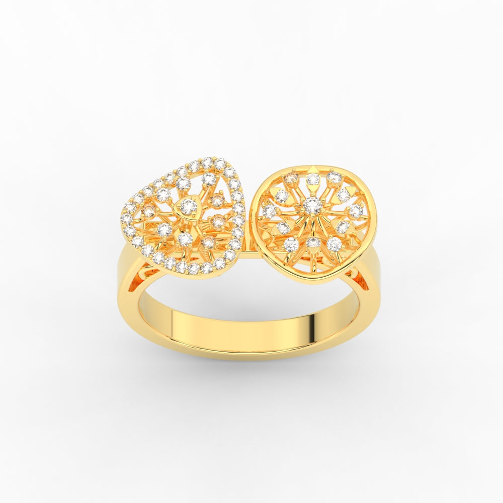 Wide Real Diamond Cocktail Ring