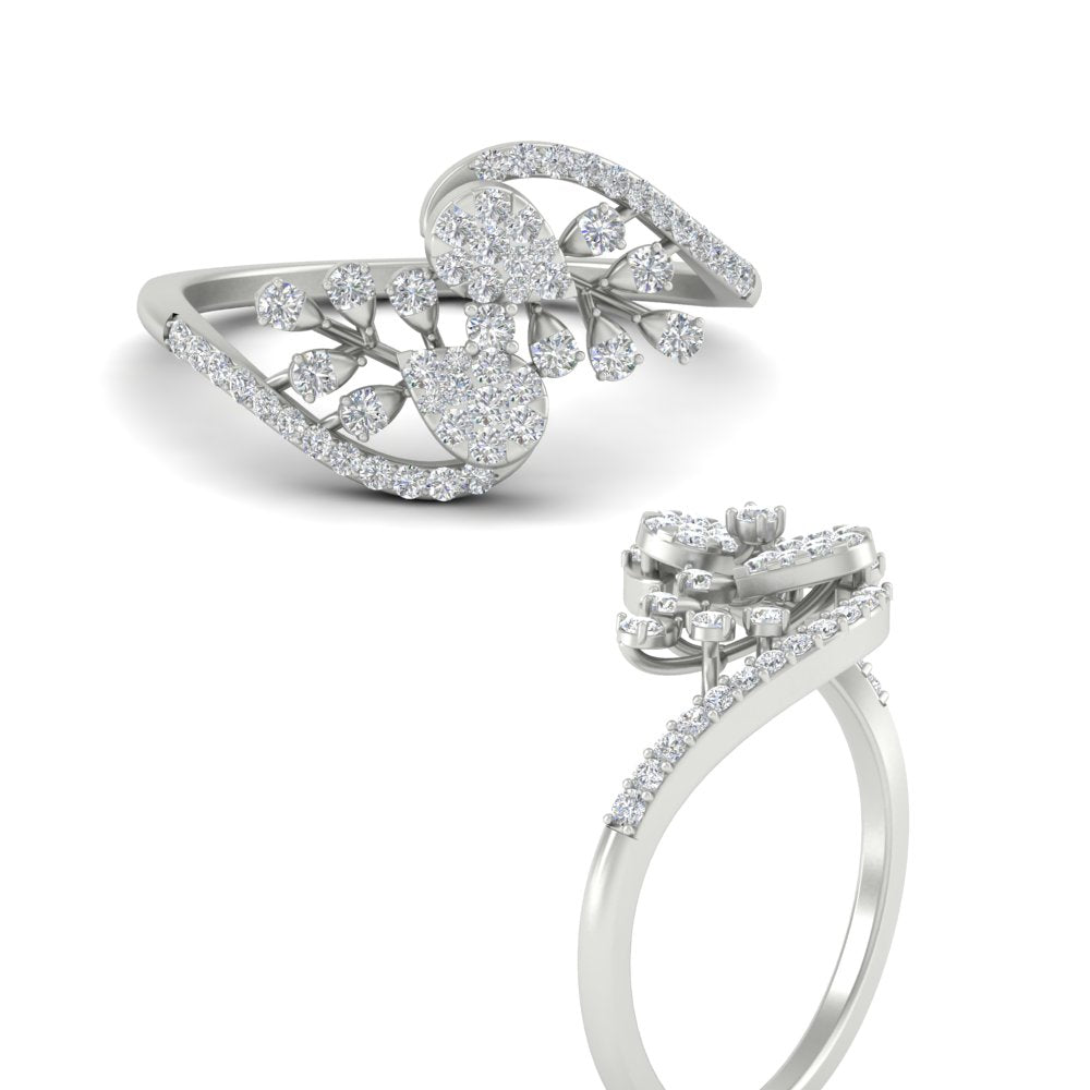 Intertwined Real Diamond Engagement Ring