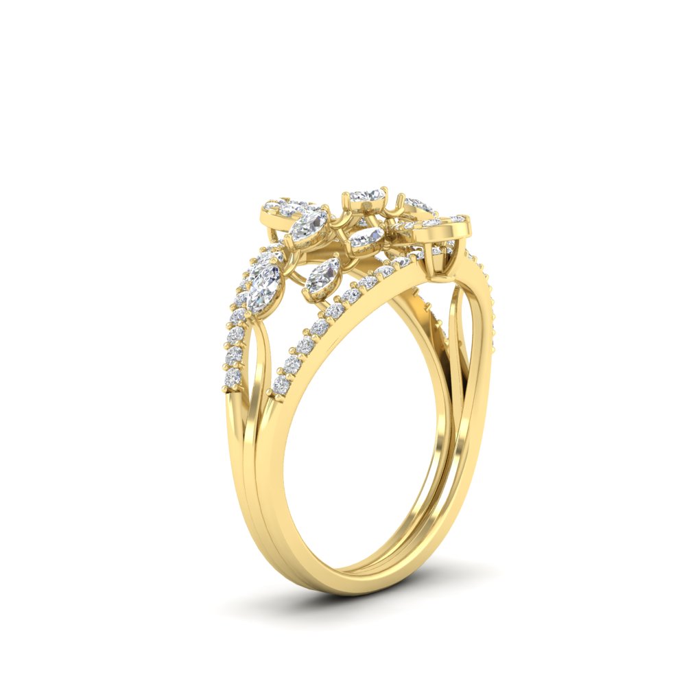 Illusion Set Pear Diamond Cocktail Diamond Ring