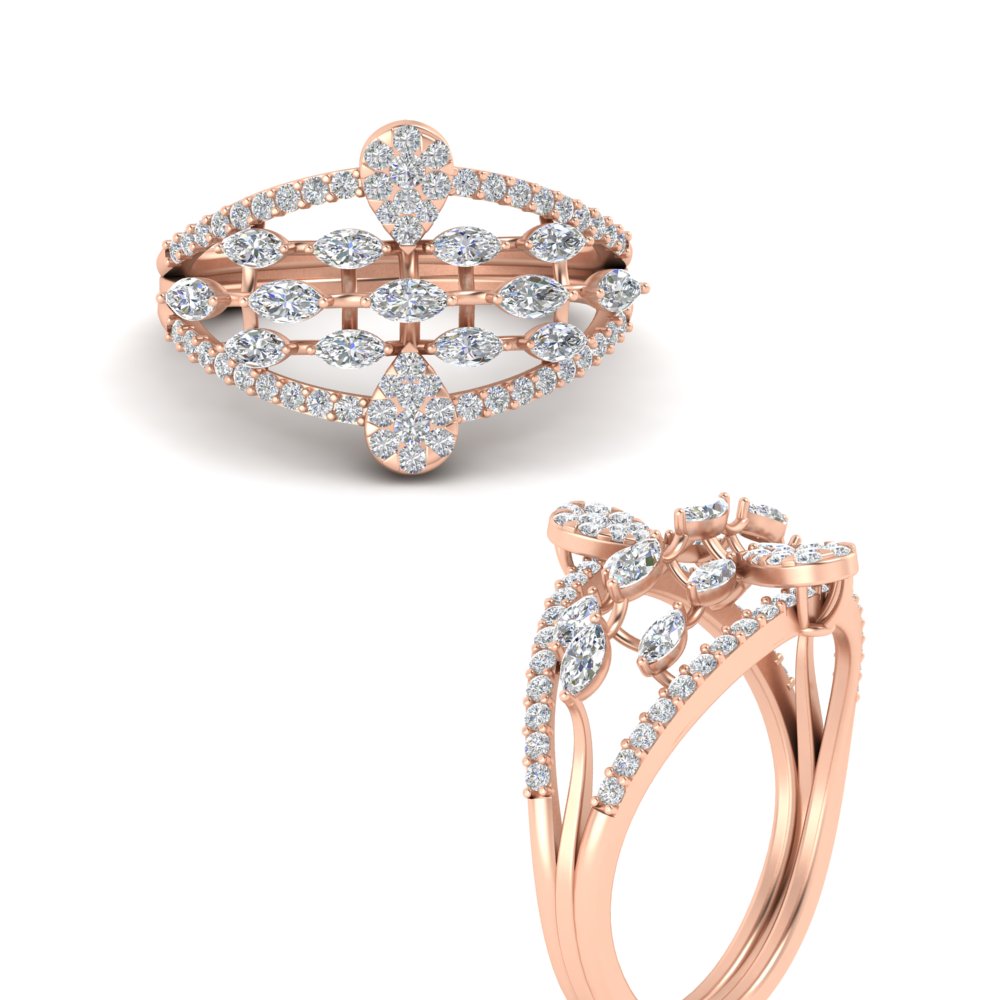 Illusion Set Pear Diamond Cocktail Diamond Ring