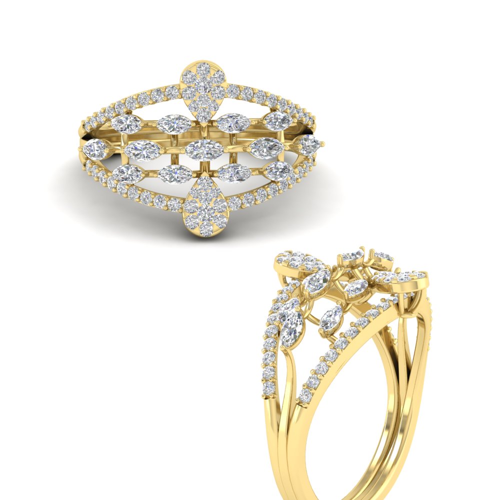 Illusion Set Pear Diamond Cocktail Diamond Ring