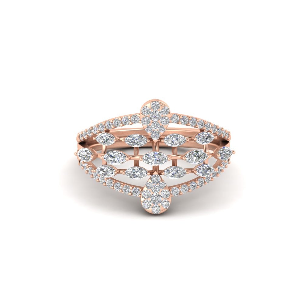 Illusion Set Pear Diamond Cocktail Diamond Ring