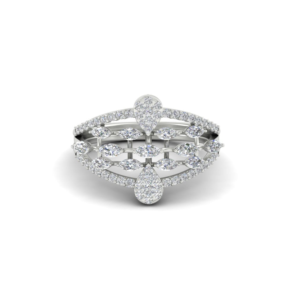 Illusion Set Pear Diamond Cocktail Diamond Ring