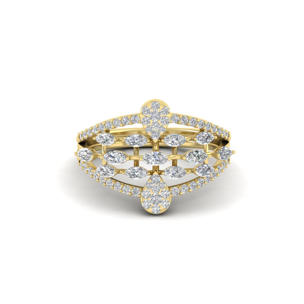 Illusion Set Pear Diamond Cocktail Diamond Ring