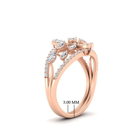 Illusion Set Pear Diamond Cocktail Diamond Ring