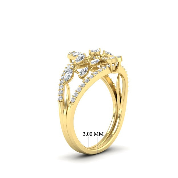 Illusion Set Pear Diamond Cocktail Diamond Ring