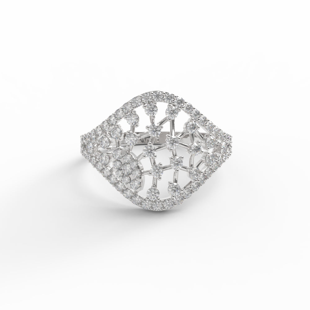 Mesh Diamond Cocktail Engagement Ring