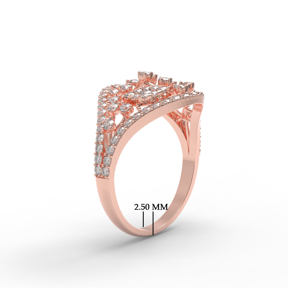 Mesh Diamond Cocktail Engagement Ring