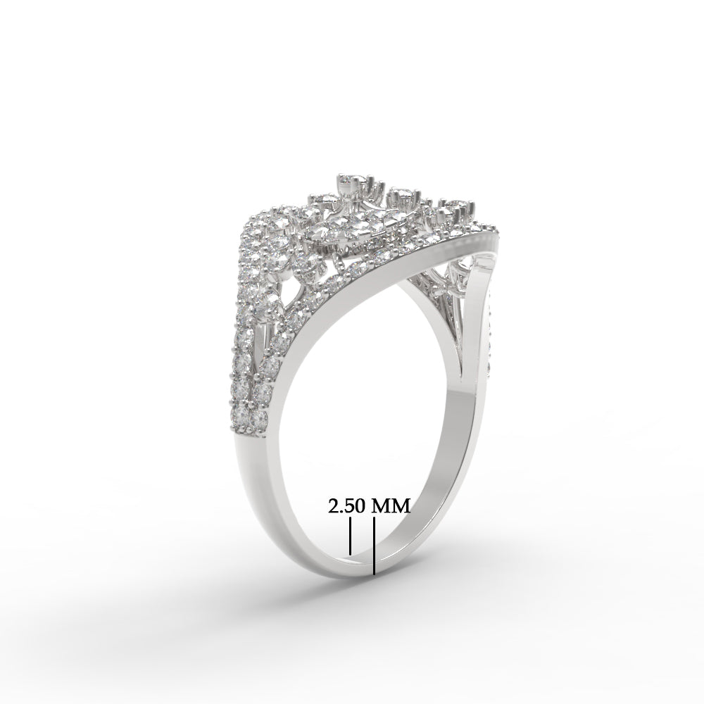 Mesh Diamond Cocktail Engagement Ring