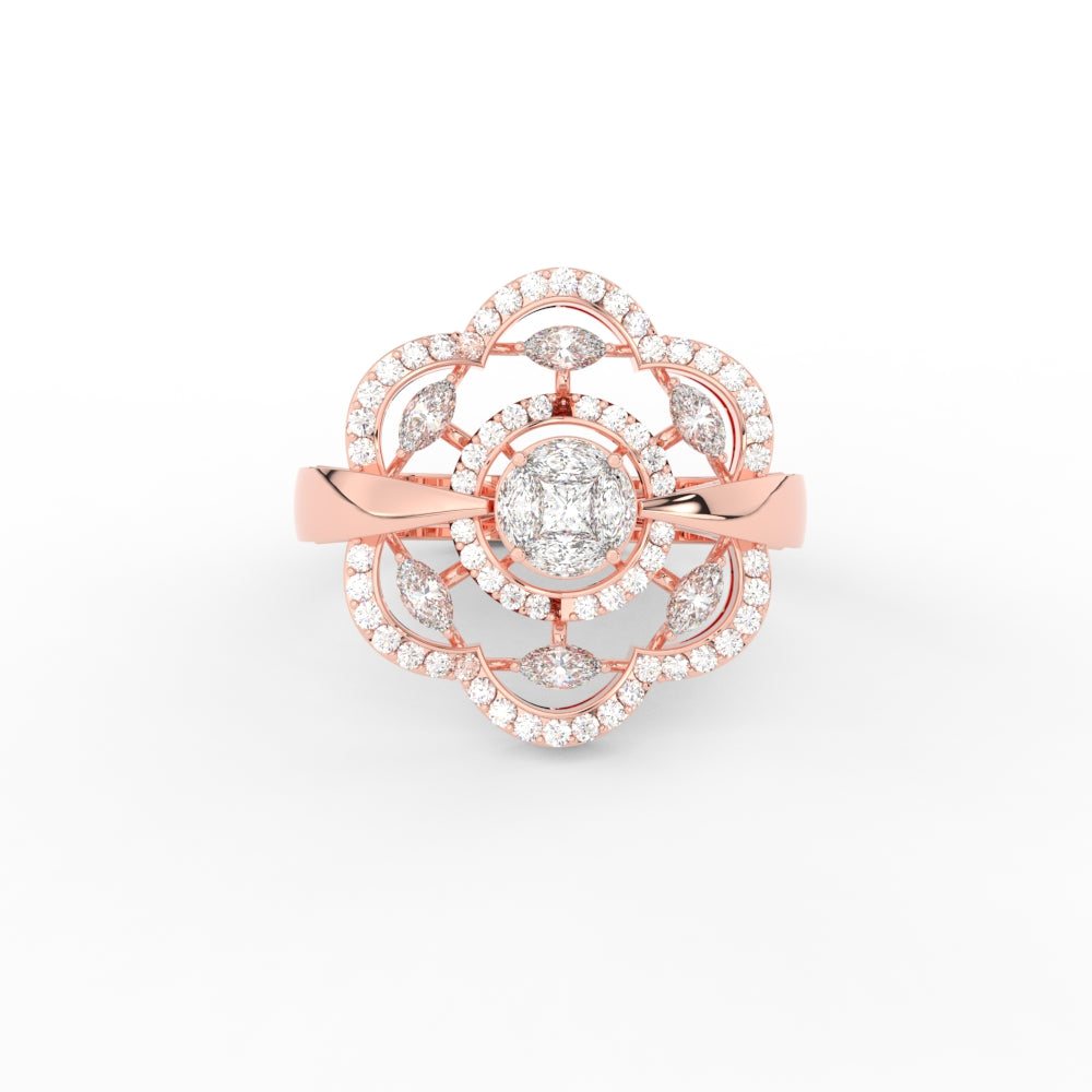 Beautiful Floral Diamond Engagement Ring