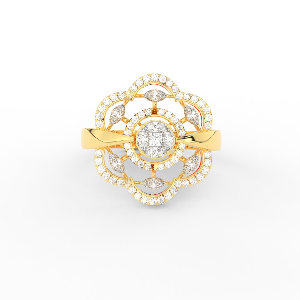 Beautiful Floral Diamond Engagement Ring