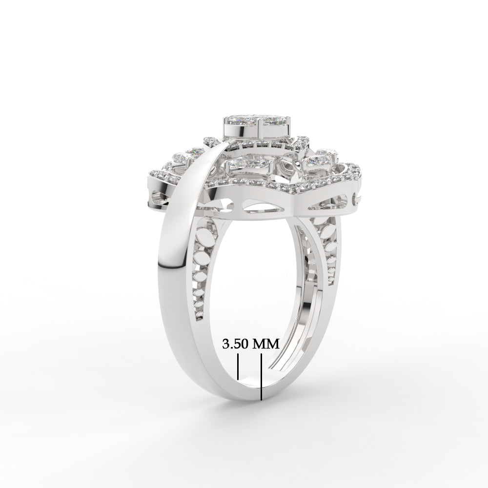 Beautiful Floral Diamond Engagement Ring