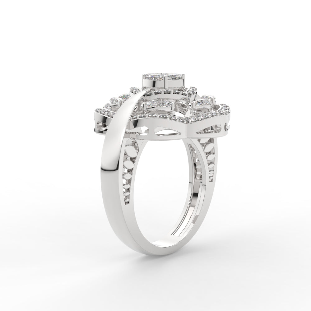 Beautiful Floral Diamond Engagement Ring