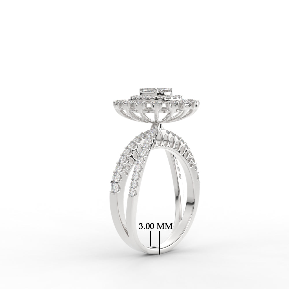 Illusion Set Round Solitaire Diamond Engagement Ring