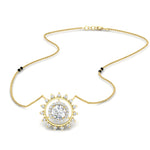 Load image into Gallery viewer, Sun Solitaire Halo Diamond Mangalsutra
