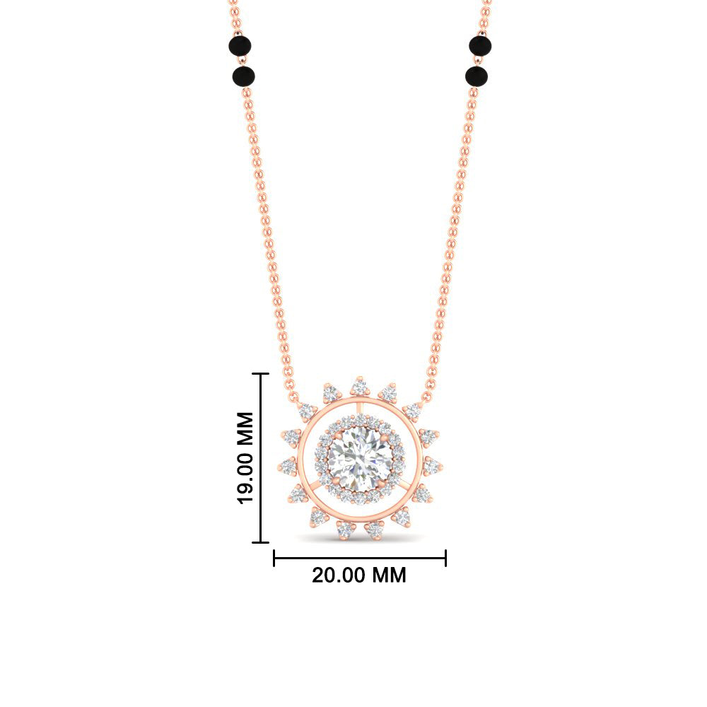 Sun Solitaire Halo Diamond Mangalsutra