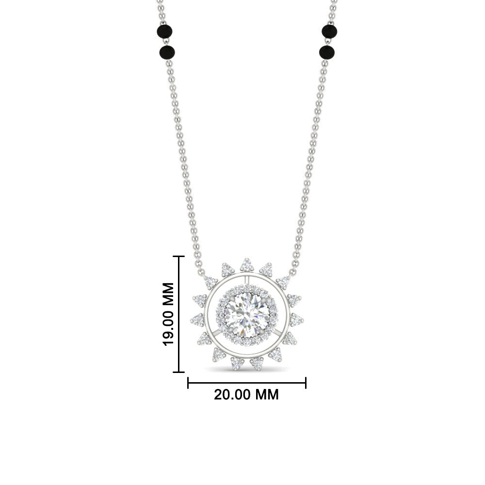 Sun Solitaire Halo Diamond Mangalsutra