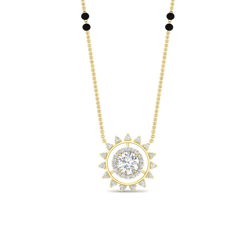 Sun Solitaire Halo Diamond Mangalsutra