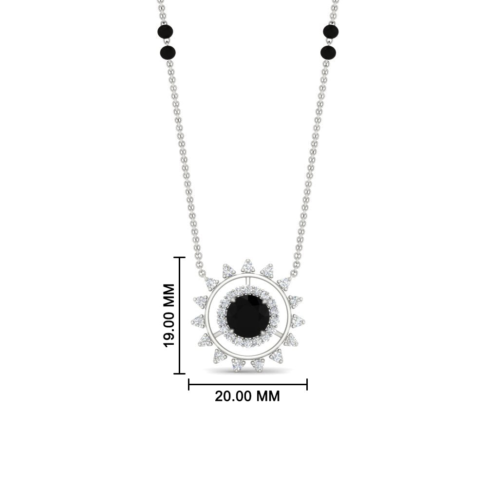 Sun Solitaire Halo Diamond Mangalsutra