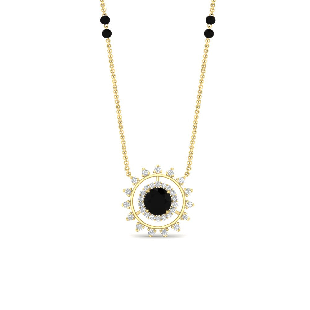 Sun Solitaire Halo Diamond Mangalsutra